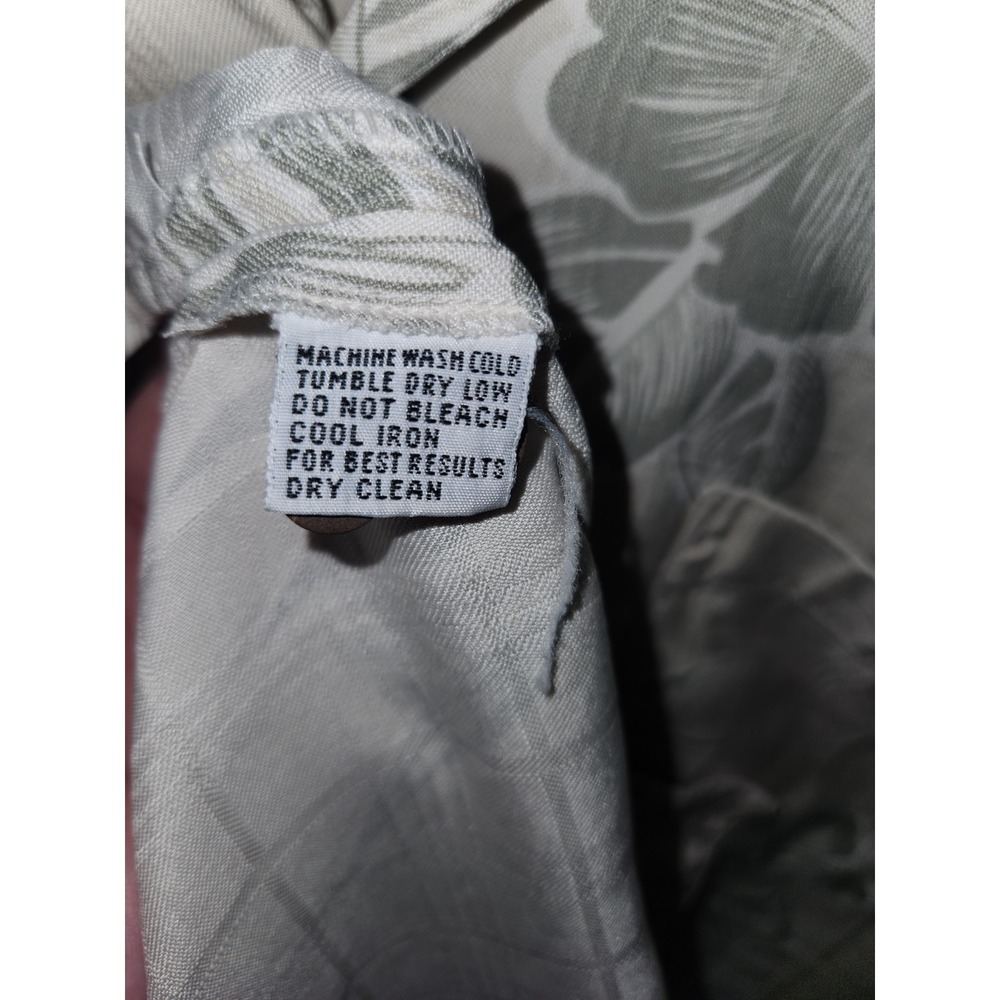Tommy Bahama Mens 100% Silk Shirt Medium Beige Green Tropical - Picture 8 of 11